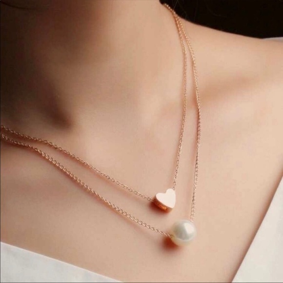 Ocean Dreams Jewelry - 💛Heart of gold and pearl necklace